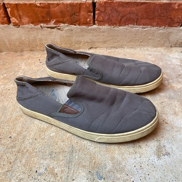 Olukai Mens 10.5 Kahu Gray Slip On Casual Loafers Shoes main image 8